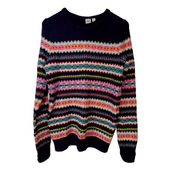 GAP Sweaters - Gap Fair Isle Lovely Multicolor Stripe Crewneck Sweater Women's Small T